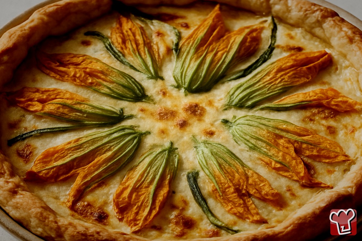 Quiche ai fiori di zucca