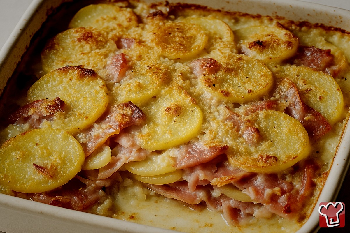 Gratin aus Kartoffeln und Schinken