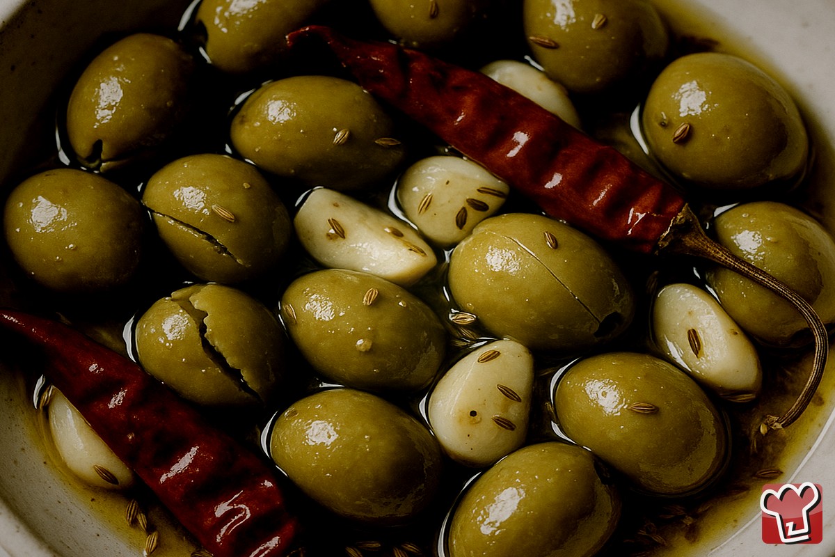 Aceitunas Verdes Aplastadas