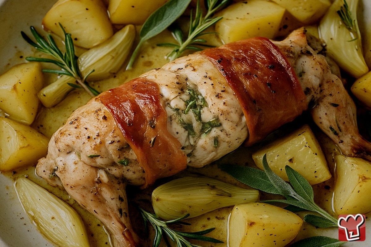 conejo a la porchetta