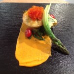 Sformato di asparagi e maionese di pomodoro