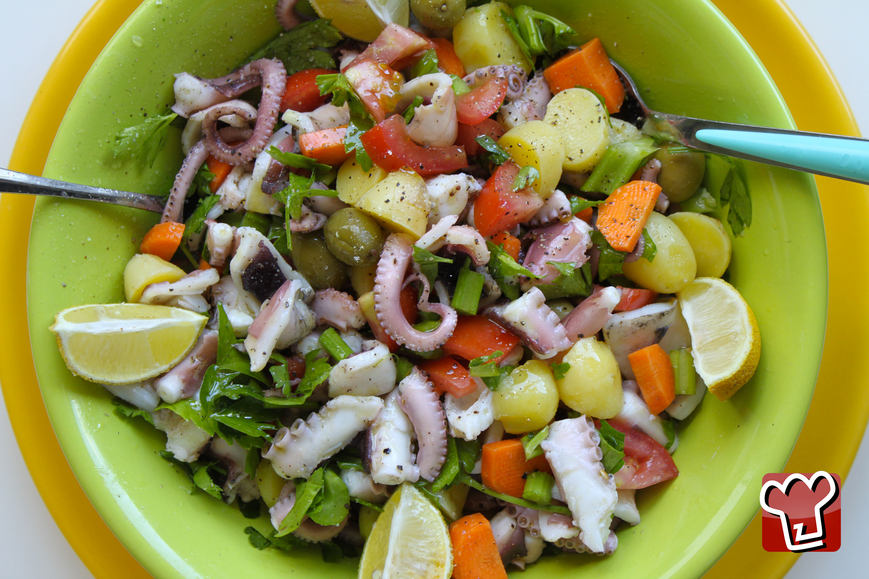 Baby octopus salad is a Seafood main dishes by My Italian Recipes
